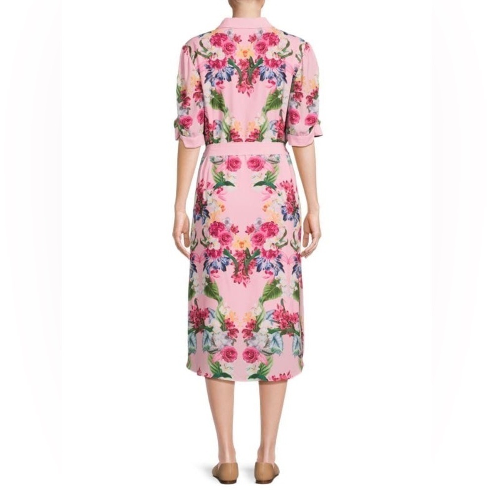 T Tahari Rose Pink Floral Midi Dress XS - Picture 5 of 8